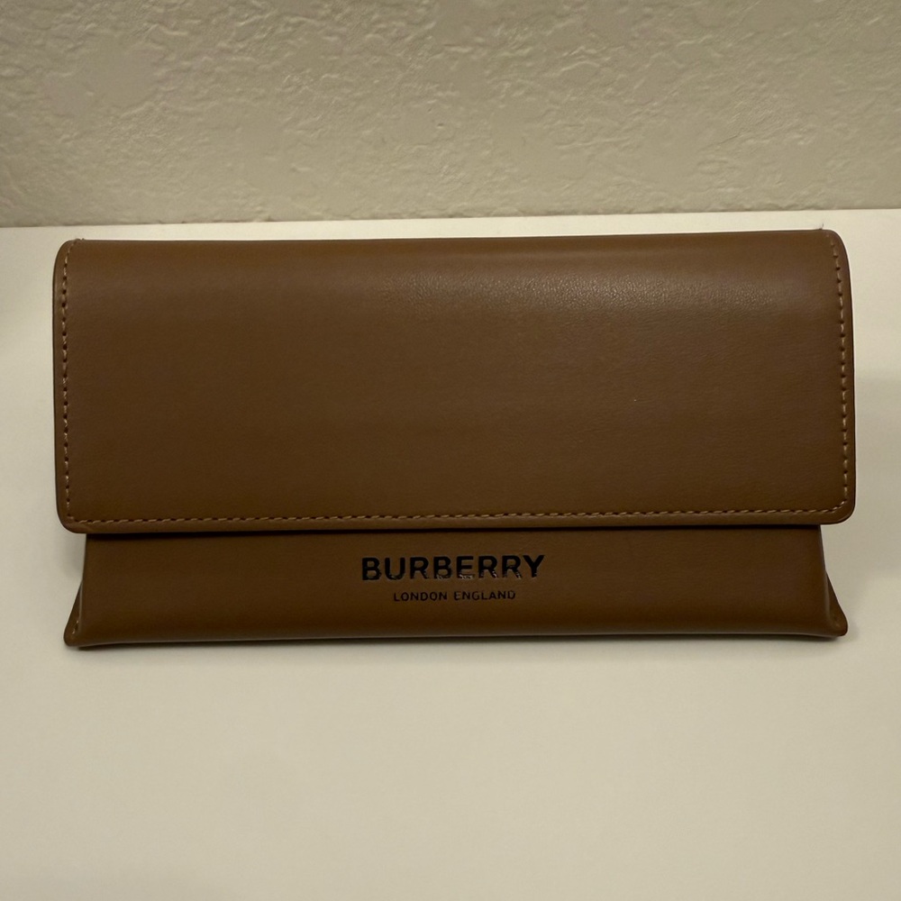 Burberry Tan Leather Sunglasses Case